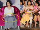 Sợ bị chụp lộ hàng, Song Hye Kyo dùng áo vest và khăn để che chắn