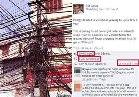 Chia sẻ của Bill Gates thi hút gần 40.000 lượt like và 6.000 chia sẻ