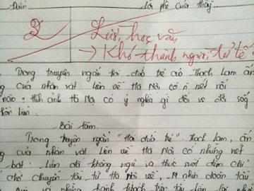 Bài văn 2 điểm nhận lời phê lạ của giáo viên