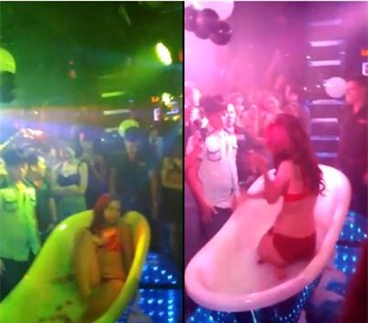 Xôn xao màn tắm sữa "gợi dục" trong quán bar ở Hà Nội 3