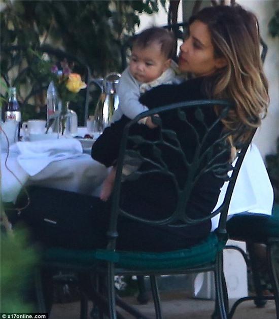 What's that?: Kim and her only child admired the view together during the family holiday