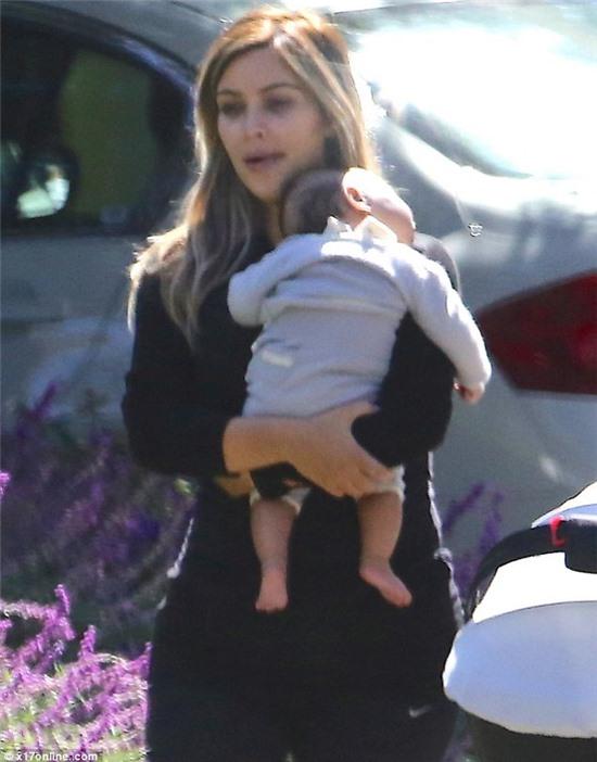 Natural beauty: Kim showcased her good looks in all their glory by going make-up free