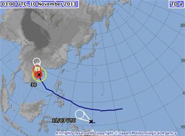 Vùng áp thấp mới hình thành có khả năng phát triển thành bão. Nguồn: Cơ quan Khí tượng Nhật Bản