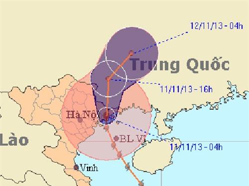  Hướng di chuyển của siêu bão Hải Yến - Ảnh: Trung tâm dự báo khí tượng thủy văn Trung ương