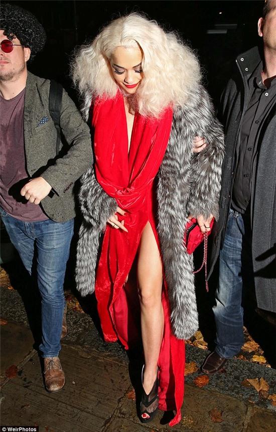 Let's go: Rita Ora makes her way to The Box nightclub, where she celebrated her 23rd birthday on Tuesday evening