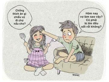Bộ tranh sự thay đổi của vợ chồng sau kết hôn