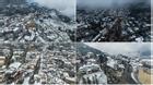 Sa Pa chìm trong tuyết nhìn từ camera bay