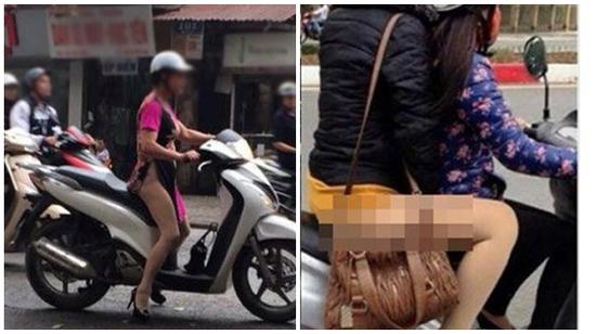 Nhức mắt với hình ảnh mặc áo 'quên quần' của phụ nữ Hà thành