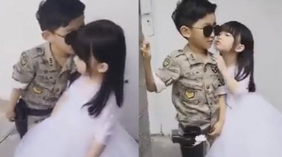 Clip: Nụ hôn Hậu duệ mặt trời phiên bản nhí khiến dư luận tranh cãi
