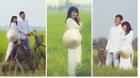 Phương Thanh chuẩn gái quê chính hiệu với áo dài, nón lá tạo dáng giữa ruộng lúa
