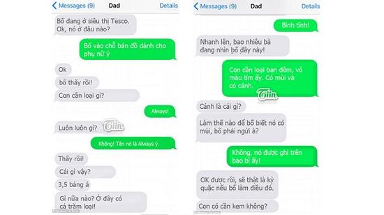 Đoạn hội thoại của bố khi mua băng vệ sinh cho con gái 'gây bão'