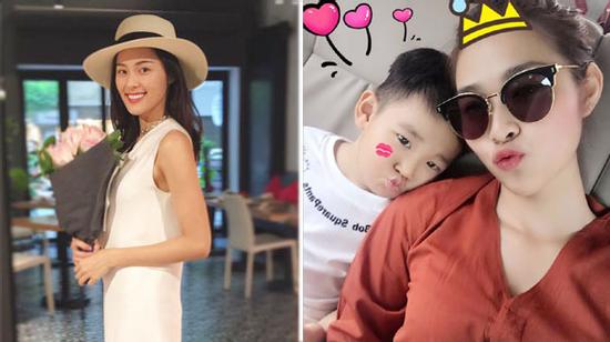 Hạ Vi đẹp dịu dàng đón nghỉ lễ  - Diệp Bảo Ngọc đưa con trai 