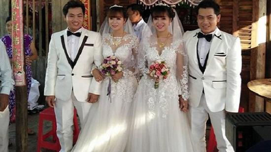 Hai anh em sinh đôi làm đám cưới với hai chị em sinh đôi ở Cà Mau