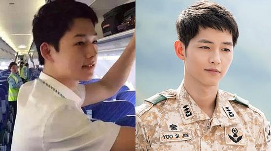 Chuyến bay náo loạn vì anh chàng tiếp viên giống hệt Song Joong Ki