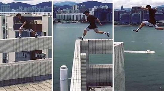 9X liều mạng nhảy qua hai tòa nhà 25 tầng