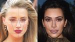 Amber Heard và Kim Kardashian là 2 mỹ nhân có gương mặt đẹp nhất thế giới