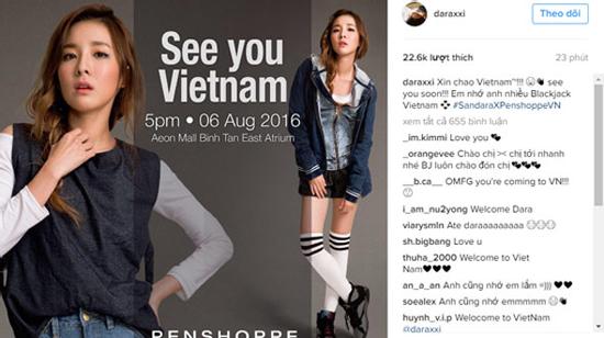Sôi sục tin Sandara Park đến Việt Nam