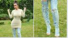 Kim bị chế giễu vì mặc váy len giữa mùa hè và đi boots như được tái chế từ quần jeans