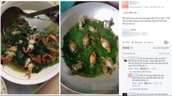 Cười nghiêng ngả với bát canh cua nguyên con ngày ra mắt nhà người yêu
