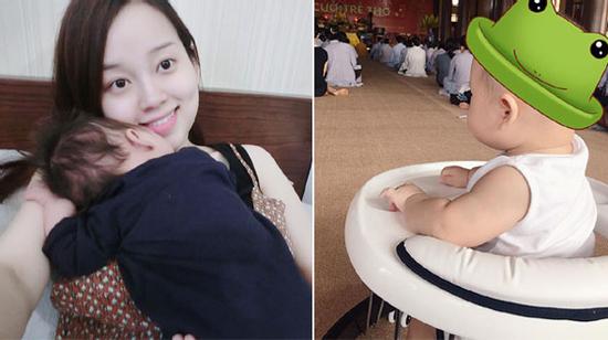 Ly kute một lòng hướng đạo, đưa con trai lên chùa cầu an