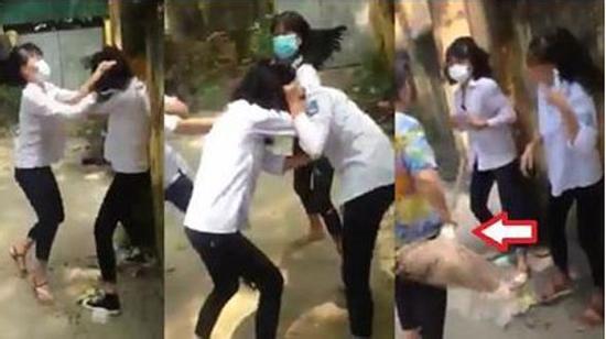 Ba nữ sinh Hưng Yên chặn đường túm tóc, đánh bạn túi bụi