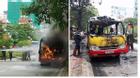 Hà Nội: Xe buýt đột ngột bốc cháy dữ dội, 20 hành khách hoảng loạn