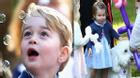 Tiểu hoàng tử và công chúa nước Anh đáng yêu nghịch bong bóng xà phòng