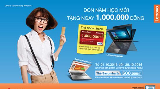 Tặng ngay 1 triệu khi mua máy tính Lenovo