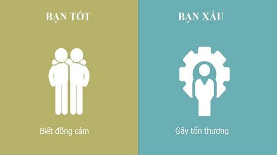 Những điểm khác biệt giữa bạn tốt và bạn xấu