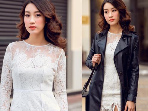 Hoa Hậu Mỹ Linh thu hút vạn ánh nhìn khi thả dáng phố đông