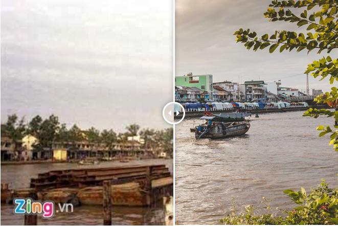 Một góc khác nhìn về bờ kè đường Nguyễn Huệ, ngày nay là khu vực chợ đêm Sa Đéc.