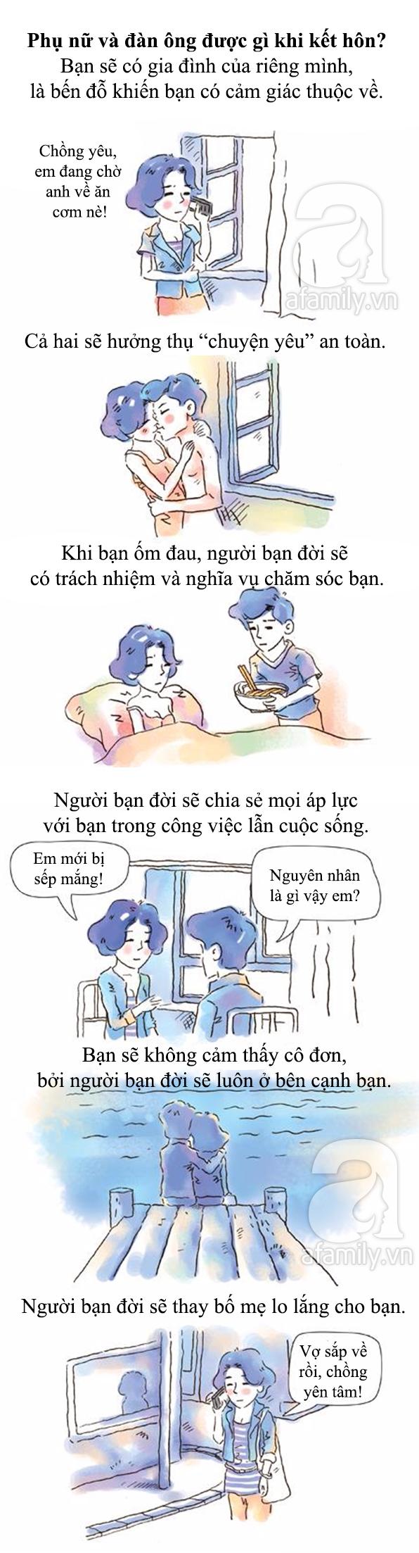 Những điều được và mất thực tế đến không tưởng của đàn ông và đàn bà sau khi kết hôn - Ảnh 1.