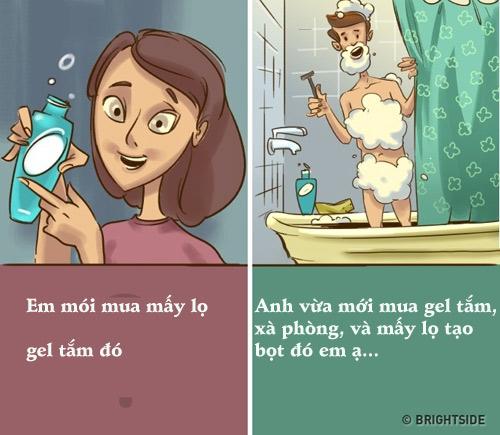 Đàn bà chỉ đơn giản là khoe mua đồ tắm, nhưng nếu là đàn ông mua thì họ phải khoe cả lố, đó là thành tích của họ mà, là việc mà họ rất ít khi làm mà.