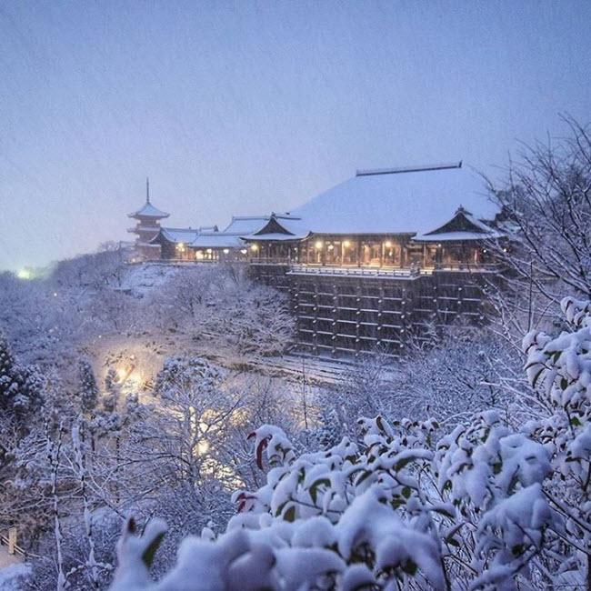 Khung cảnh mùa đông đẹp như mơ ở Kyoto.