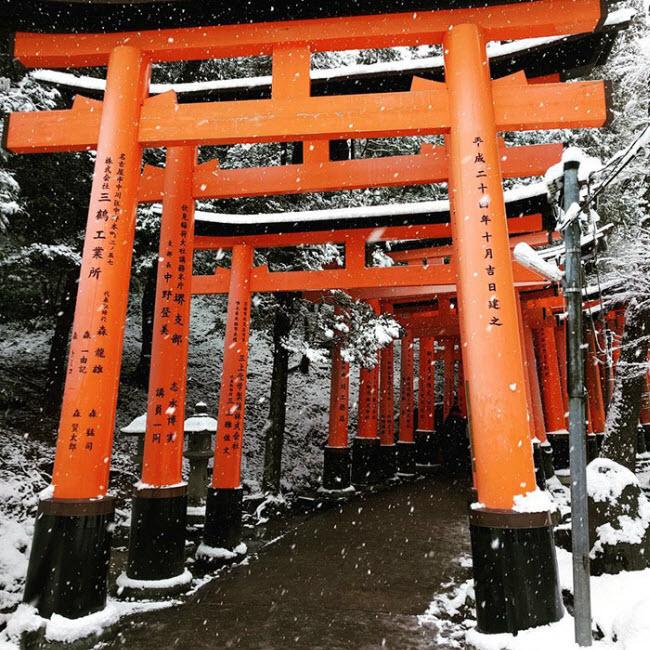 Cổng vào ngôi đền Fushimi Inari.