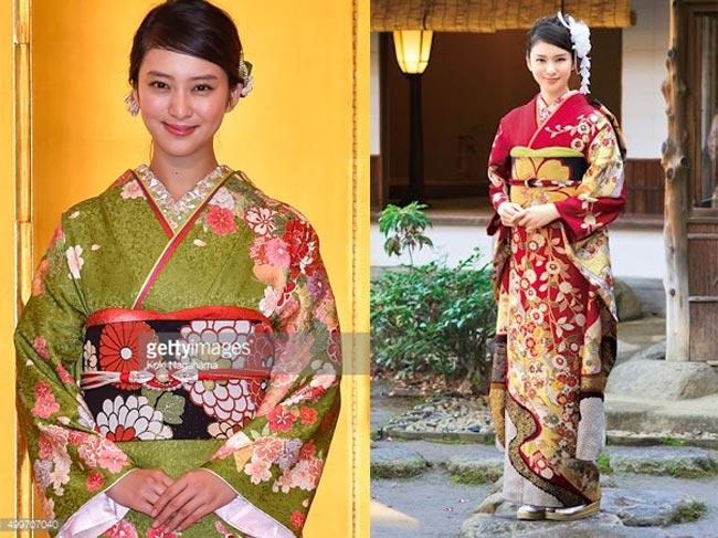 Emi Takei duyên dáng trong tà áo kimono truyền thống.