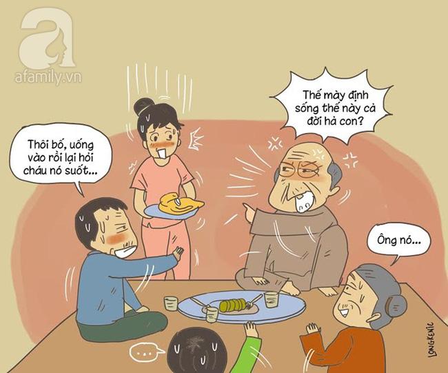 Người ta bảo "trời đánh tránh miếng ăn" mà bố cũng không có chút khoan dung nào.
