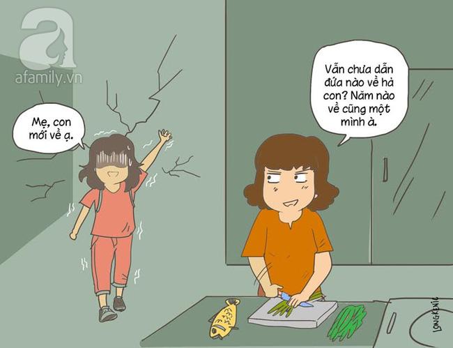 Mẹ cũng chẳng còn tay bắt mặt mừng khi thấy con gái trở về nhà.