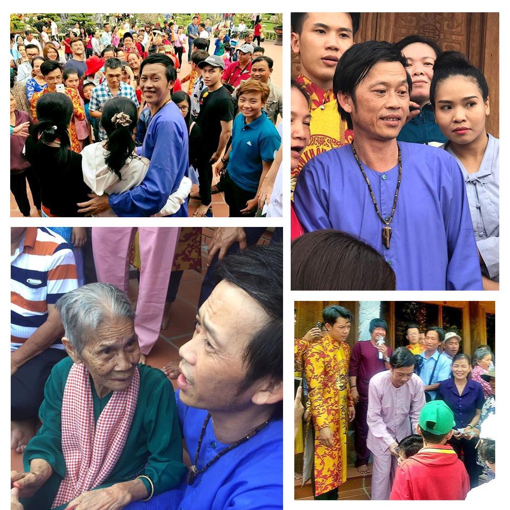 Trong suốt 3 ngày Tết, Hoài Linh mở cửa nhà thờ tổ cho du khách thập phương đến để thăm viếng. Ngoài việc đón tiếp đến mệt phờ người, anh còn lì xì cho du khách, ước tính có hàng ngàn lượt người đến thăm nhà thờ tổ này,