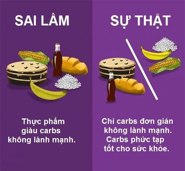 “Carb” (thức ăn giàu carbohydrate) không phải là không có lợi cho sức khỏe, và đừng tin vào những tin đồn. Sự thật là một số loại thực phẩm có lợi cho sức khỏe nhất trên thế giới chứa rất nhiều carb. Tuy nhiên, điều quan trọng nhất chính là điều tiết lượng ăn vào, không có loại thực phẩm nào ăn quá nhiều lại tốt cả. Cân bằng mới là liệu pháp tối ưu cho sức khỏe. Ngoài ra, bạn cũng nên lưu ý rằng, carb tinh chế rất tai hại, nhưng nguồn thức ăn carb nguyên chất tự nhiên lại rất lành mạnh.