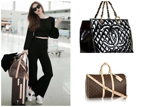 Hồ Ngọc Hà xài một lúc 3 chiếc túi hiệu tấn công Hollywood