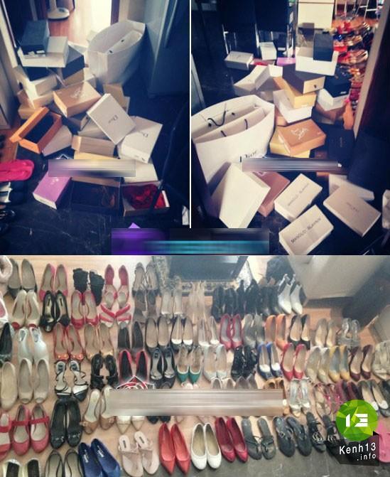 Giày: BST giầy của Mai Phương Thuý nhiều như một cửa hàng giầy với đầy đủ các thương hiệu nổi tiếng và đắt tiền.