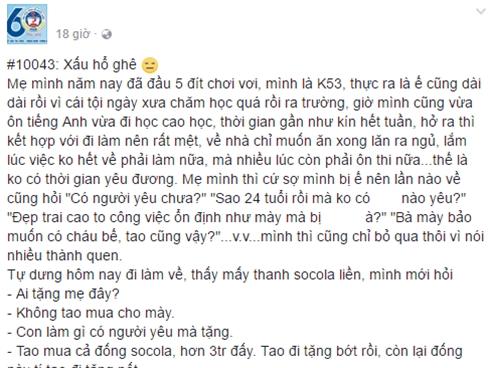 Lo con trai ế, mẹ mua 3 triệu đồng chocolate mang đi tặng hộ
