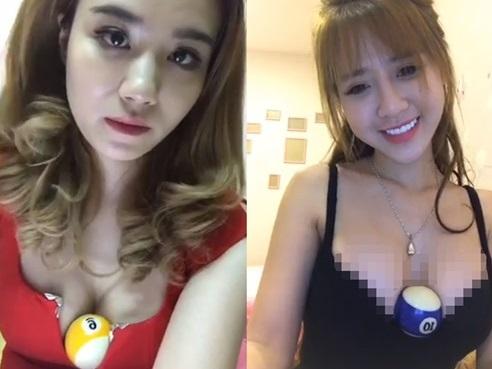Kẹp bóng bi-a vào ngực, nhiều cô gái trẻ đua theo trào lưu khoe vòng 1 kiểu mới