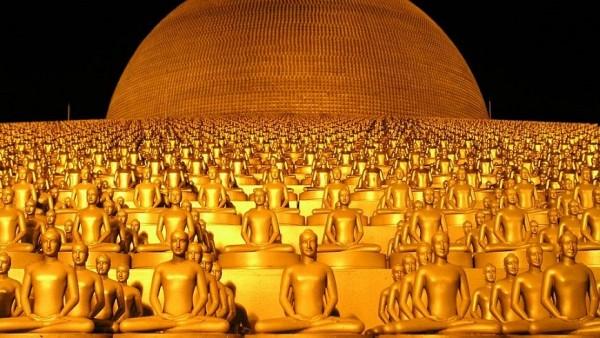 Chùa Wat Dhammakaya từng được vinh danh là “Trung tâm Thiền định tuyệt vời nhất” Thái Lan. Ảnh: AFP.