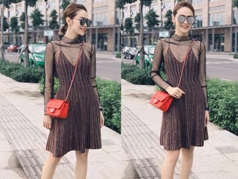 Bí quyết mặc áo lưới không hở hang của Minh Hằng