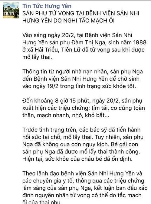 san phu bat ngo tu vong sau khi sinh mo lay thai nhi - 1