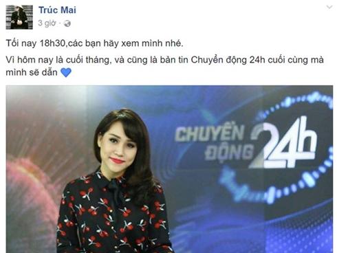 MC Trúc Mai nghỉ việc ở VTV24