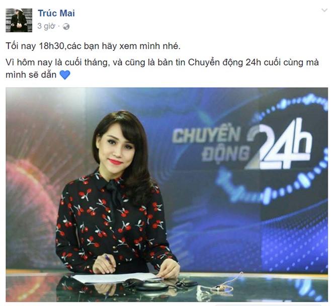 MC Truc Mai nghi viec o VTV24 hinh anh 1