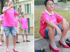 'Chết cười' chứng kiến bố con Hoàng Bách đi giày cao gót nhảy flashmob